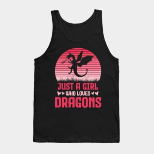 Just A Girl Who Loves Dragons Cute Dragon Lover Tank Top